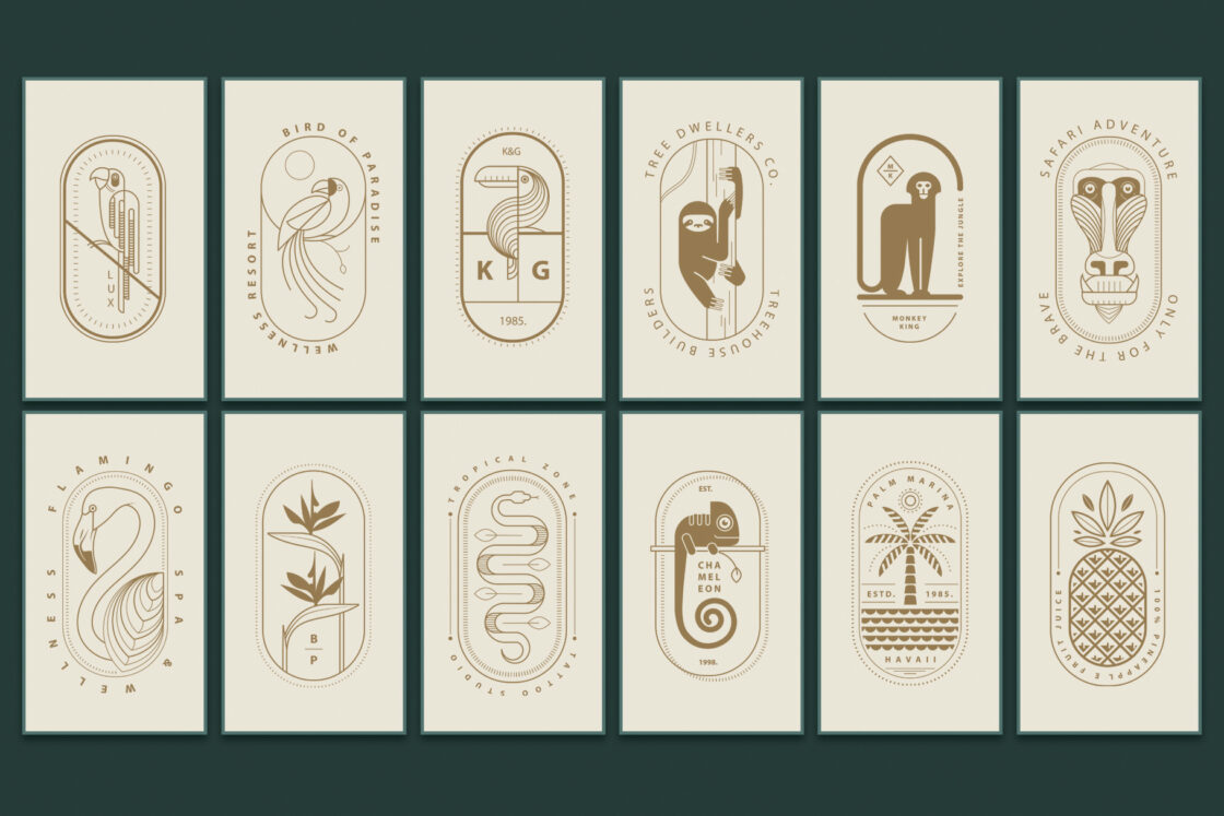 Tropical logo set design