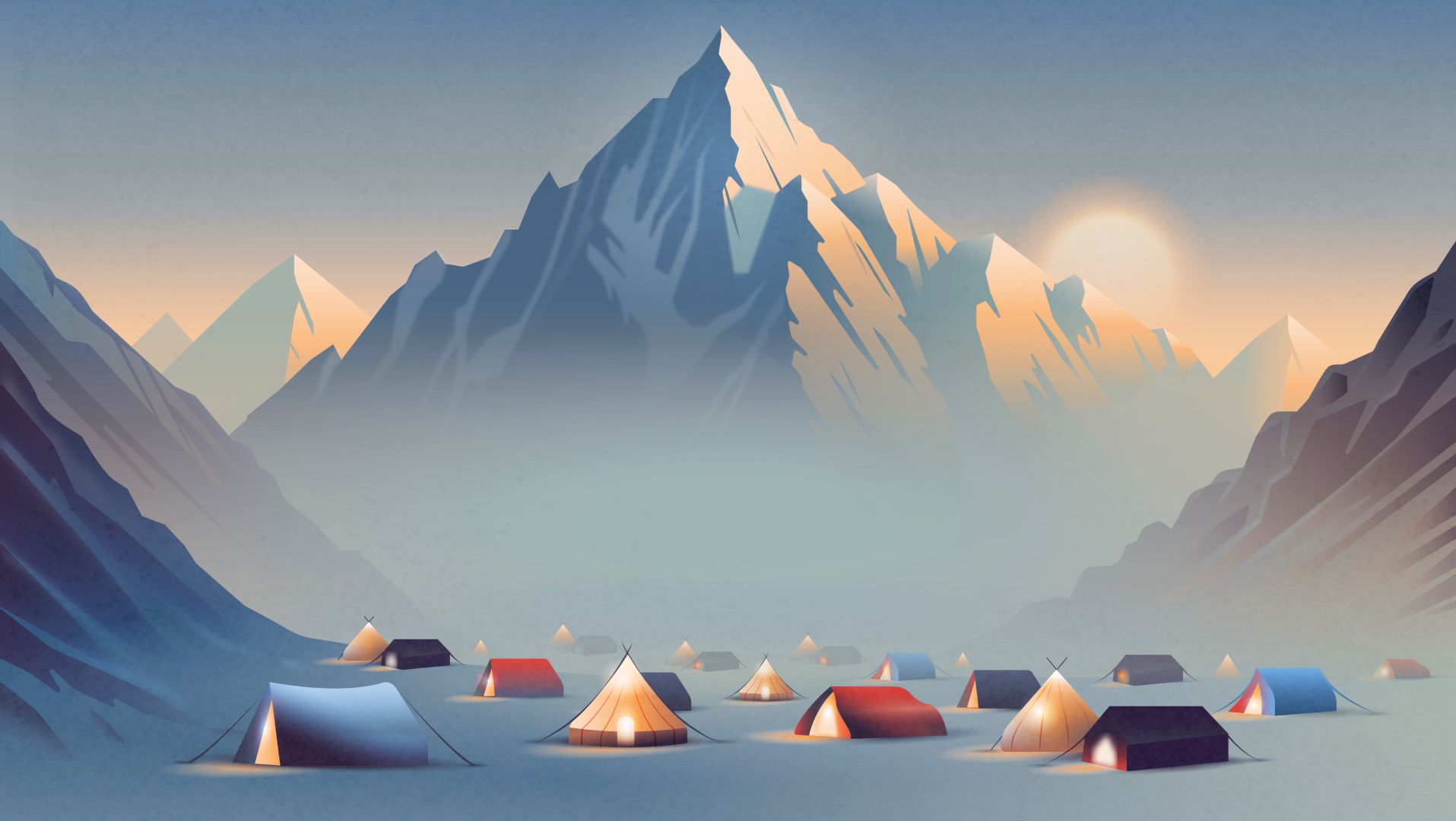 Climbing Base Camp Illustration