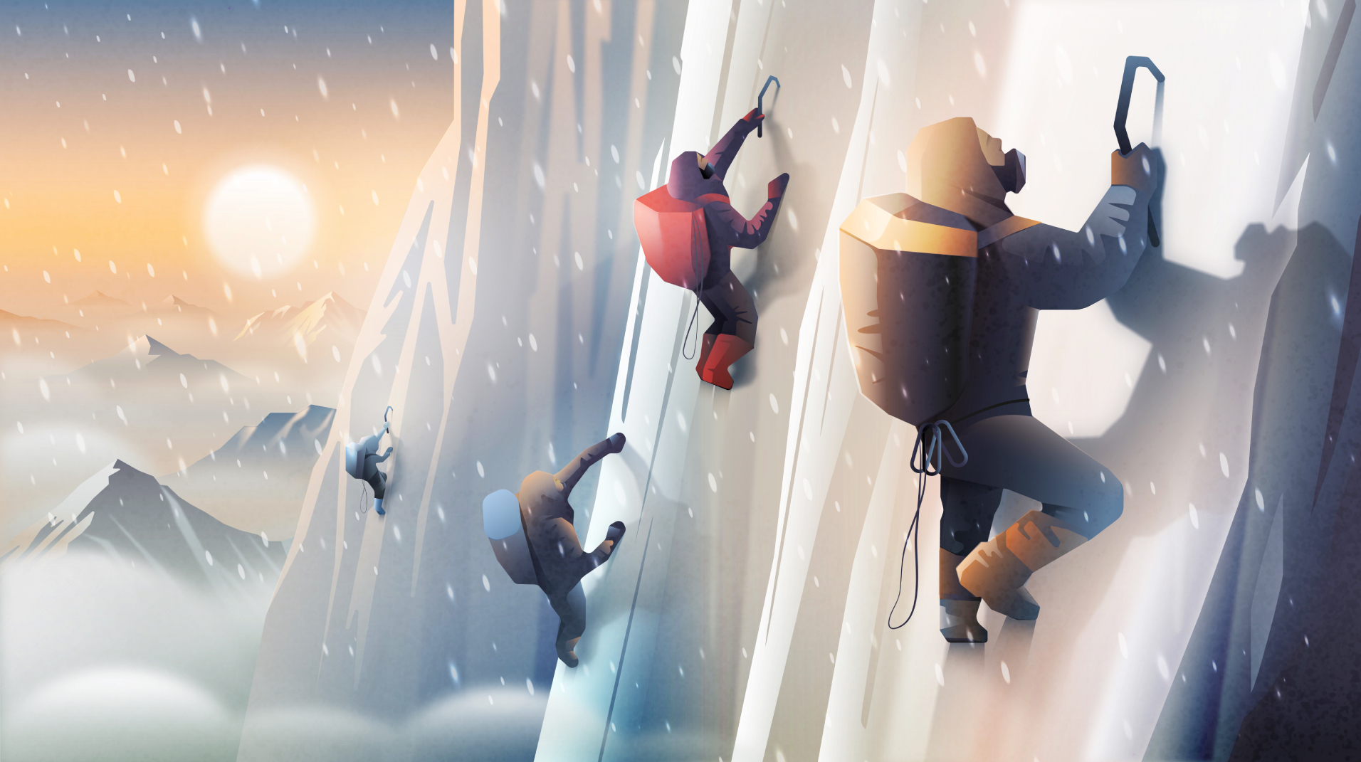 Mountain Climbers Illustration
