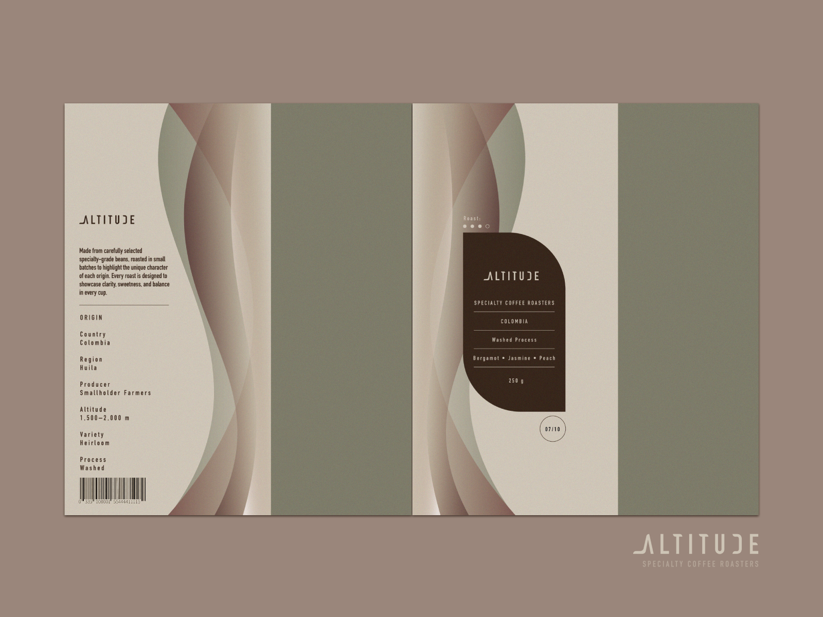Pouch packaging design for a coffee brand